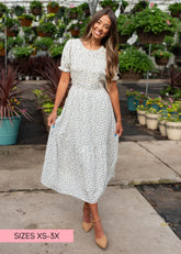 Layla Blue Floral Smocked Dress