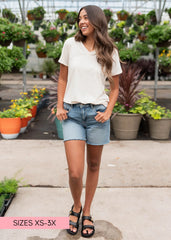 The Classic Cream V-Neck Top