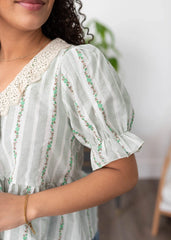 Opal Green Lace Top