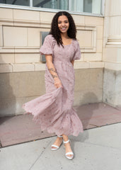 Laurel Mauve Eyelet Dress
