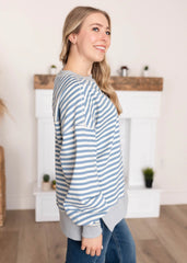 Sara Blue Stripe Pullover