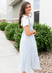 Indiana Blue Embroidered Dress