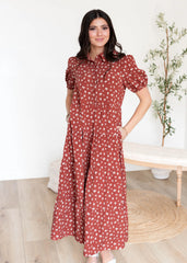 Phoebe Terracotta Collared Dress