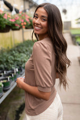 Hailee Basic Brown Top