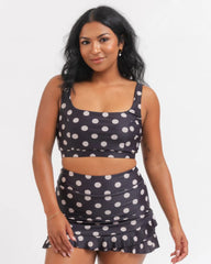 Retro Dot Ruffle Skirt w/ Bottoms