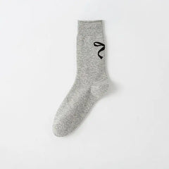 Lora Grey Bow Socks