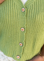 Matilda Green Button Up Vest