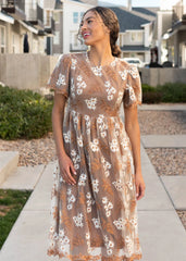 Lola Brown Embroidered Dress