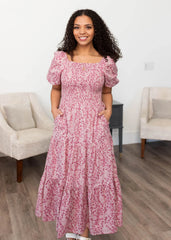 Celeste Blush Floral Tiered Dress