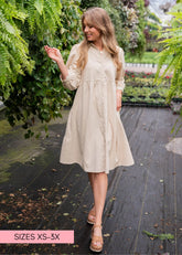 Ellen Beige Button Down Dress