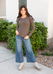 Connie Brown Striped Top