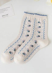 Haisley Blue Floral Socks