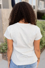 Bethany Black Striped Top