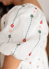 Heidi White Floral Blouse