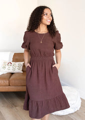 Leana Brown Textured Dress