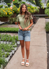 Ari Sage Ribbed Top
