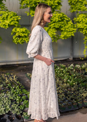 Kristin Light Blue Floral Tiered Dress