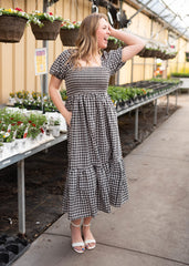 Bridget Black Gingham Dress
