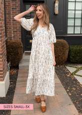 Eva Ivory Floral Dress