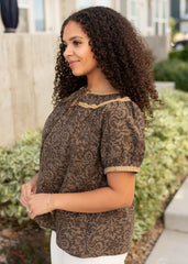 Madison Brown Pattern Top