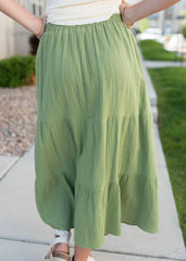 Jannalese Light Green Gauze Tiered Skirt