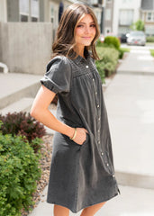 Jaycee Black Button Down Dress