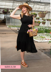 Brylee Black Smocked Dress