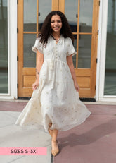 Marilyn Cream Embroidered Dress