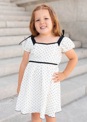 Dottie Ivory Polka Dot Little Girl Dress