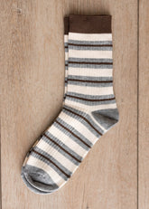 Myla Brown Striped Socks
