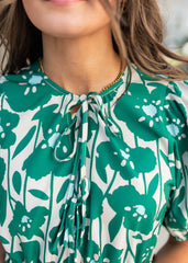 Grace Green Floral Print Top