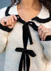 Talea Cream Bow Cardigan