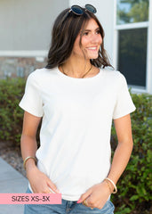 Ari White Ribbed Top