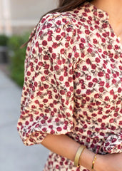 LeAnn Burgundy Floral Dress