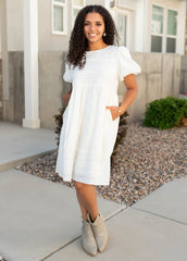 Alison White Embroidered Dress