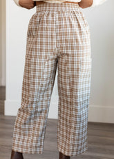 Ariana Coffee Plaid Pants