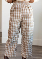 Ariana Coffee Plaid Pants