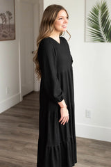 Luelle Black Waffle Knit Dress