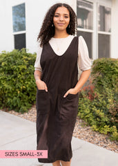 Katy Brown Corduroy Overall Dress