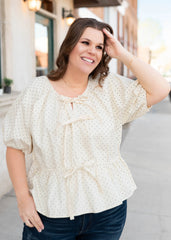 Lilian Cream Polka Dot Blouse