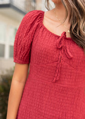 Finley Burgundy Textured Dress