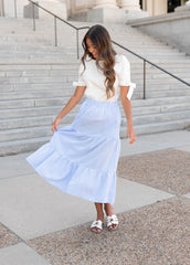 Larissa Sky Blue Gingham Skirt