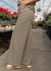 Vivienne Olive Striped Lounge Pants