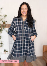 Madilyn Navy Plaid Dress