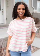 Edaline Pink Stripe Top