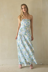 Jasmina Satin Floral Maxi Dress