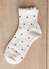 Wren Grey Polka Dot Socks