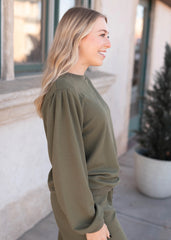 Emilie Olive Textured Pullover