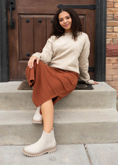 Amara Taupe Floral Sweater