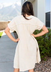 Jacqueline Beige Tiered Dress